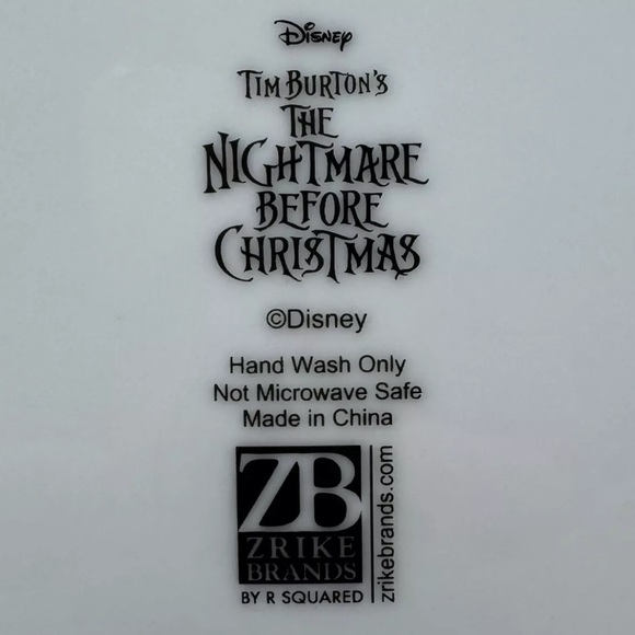 Disney Nightmare Before Christmas Jack & Sally Dinner Plate 10.5” Gold Rim Set 2 - Picture 5 of 7